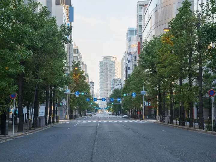 大阪本町辦公商圈街景(J國際學院所在地,示意圖)